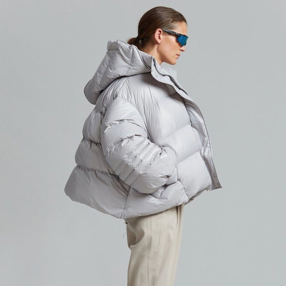 Val Recycled Boxy Puffer - Ice Grey by Frankie shop